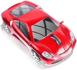 elec Space Wireless Mouse, 2.4GHz Cool Sport Car Shape Computer Mouse 1600 DPI Optical Cordless Mice with USB Receiver for PC Laptop Computer Notebook (Red)