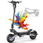 OOTD T10 Electric Scooter, 11 Inch Adult E Scooter Foldable with 48V 18Ah Battery 60KM Long Range, Big HD Display and Double Braking System & Shock Absorption, Off Road Electric Scooters for Teens