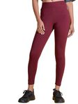 NYKD Stretchable Cotton Tights/Leggings for Women, High Waist Stylish Running/Gym/Sports Wear - Legging, NYAT076, Zinfandel, L, 1N