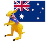 ILOVEFANCYDRESS AUSTRALIAN FLAG & INFLATABLE KANGAROO AUSTRALIA DAY SET DECORATION AUSSIE DUNDEE