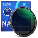 NEEWER 72mm True Color Variable ND2-ND400 Filter, Hard Stops Adjustable Neutral Density VND Filter with Multi Coated HD Optical Glass/Aluminum Frame/Water Repellent/Scratch Resistant