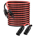 Proster Solar Panel Extension Cable 10m 4mm² with IP68 Waterproof 12AWG Solar Cable for Solar Panels Photovoltaic Cable with Female and Male Connectors (10m Red + 10m Black)