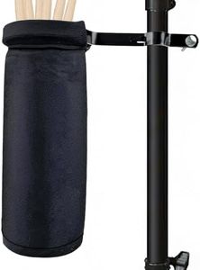 VixxNoxx Drum Stick Bag Holder, Portable Drumstick Bag with Adjustable Clamp, Nylon Holder for Drumsticks, Brushes & Mallets, Up to 8 Pairs of Sticks (Black)