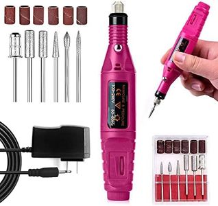 Nail Art Drill Kit, Electric Nail Drill Manicure Filer Kit Nail Buffer Machine Professional, Electric Nail Filer Pedicure Manicure Acrylic Nail, 6 File DIY Nail Polishing Drill Set Buffing Repair Pack