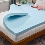 LINENSPA Memory Foam Mattress Topper - 3 Inch Gel Infused Memory Foam - Plush Feel - Cooling and Pressure Relieving - CertiPUR Certified - Dorm Room Essentials - Full Size