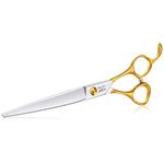 JASON 7.5" Dog Grooming Scissors Cats Trimming Shears Professional Pets Scissor Kit for Right Handed Groomers Gold Sharp Light-Weight Shear