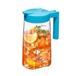 Amazing Abby - Slim - Tritan Pitcher (48 oz), Unbreakable Plastic Water Pitcher with Lid, BPA-Free, Heat-Resistant, Dishwasher-Safe, Great for Both Iced and Hot Drinks, Indoors and Outdoors, Blue