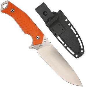 KWINKIN DC53 Steel 5" Fixed Blade Hunting Knife with Kydex Sheath, Camping Fishing Multi-Purpose Outdoor Gear with G10 Handle, Camping Bush Knife, Gifts for Men