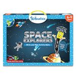 Skillmatics Educational Game - Space Explorers, Reusable Activity Mats With 2 Dry Erase Markers, Gifts For Boys & Girls Ages 6, 7, 8, 9 - Kid, Multicolor