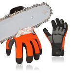 Vgo 1Pair Chainsaw Gloves,12-Layer Chainsaw Protection,Safety Synthetic leather Work Gloves,Mechanic Gloves(SL9722CSCT,L,Orange)