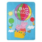 Northwest Peppa Pig Micro Raschel Throw Blanket, 46" x 60", Big Balloon