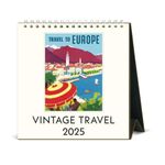 Cavallini & Co. Vintage Travel 2025 Easel Desk Calendar, 6.5" x 6.5"