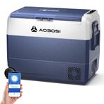 AAOBOSI Car Fridge 60L, Camping Fridge WIFI APP Control, -20°C-20°C Portable Freezer 12/24V DC and 100-240V AC for Campervan, Driving, Travel, RV, Outdoor, Picnic, Single Zone