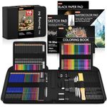 Shuttle Art 116 PCS Drawing Kit, Complete Drawing Supplies with Sketch Pencils, Colored Pencils, Graphite, Charcoal Sticks, Professional Drawing Tools and Paper Pads for Artists, Beginners and Kids