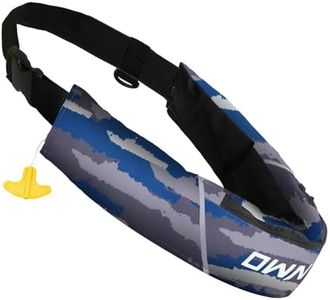 Owntop Inflatable Swim Jacket, CO2 Cylinder Included, Low Profile Manual Swim Vest Belt Pack for SUP, Fishing, Paddle Sports, Army Gray