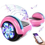 Hoverboard, 6.5 Inch Electric Hoverboard Hover Scooter Board with Bluetooth Music, LED Lights and Powerful Motor for Kids and Teens