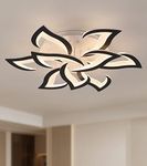 MEIXISUE Ceiling Light Fixture Modern Black LED Flower Light Fixtures Ceiling Mount with Remote Control for Living Room, Bedroom, Kitchen, Dimmable W31.5