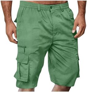 Men's Cargo Shorts Stretch Waist,Twill Cargo Shorts for Men Green M