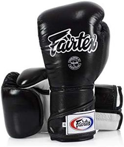 Fairtex BGV6 Angular Gloves: Premium Synthetic Leather Construction | Unique Design, Locked Thumb |Multi-Layer Padding |Ideal for Boxing, MMA, Kickboxing & More(Black/White/14oz)