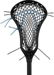 StringKing Girl's Complete Junior Youth Lacrosse Stick with Shorter Alloy Shaft and Women's Type 4 Mesh (Black/Carolina)