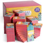 THE TWIDDLERS - 100 Boxes of Wax Crayons for Kids, 6 Crayons Per Box, 600 Total - Mixed Coloured, Perfect Mini Crayon Packs for Party Bag Fillers, School Classrooms, Arts & Crafts, Restaurants