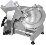 Paladin Equipment 12" Commercial Electric Manual Heavy-Duty Meat Slicer with 1/2 HP Gravity Feed,peak power 850W, Anodized Products,Adjustable Thickness for Meat,Cheese,Veggies Ham Fruit