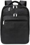 Alpine Swiss Olsen 13” Laptop Travel Backpack Genuine Leather Slim Business Travel Carry On Daypack Black