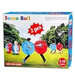 2 Pack-bumpers, bounce ball for Kids, sumo/grass ball for child outdoor team gaming play for 3-12 ages (60 cm, blue+red)