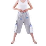 Catheter Leg Bag Cropped Pants, Leg Bag Holder for Men/Women, Catheter Supplies Compatible with Foley, Nephrostomy, Suprapubic & Biliary Catheters Holds (2) 1000ml Leg Bags, Grey/M