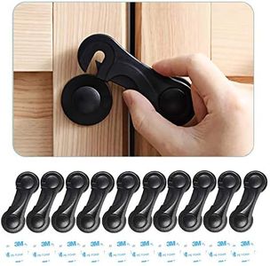 Cabinet Locks - Child Safety Locks 10 Pack - Baby Proofing Cabinet Lock for Protecting Child&Baby from Reaching to Drawers, Cabinets, Toilet Seat, Refrigerator, Trash Can, Oven Microwave, etc (Black)