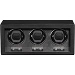 ROTHWELL Triple Watch Winder for Automatic Watches with Quiet Motor with Multiple Speeds and Rotation Settings (Black/Grey)