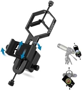VANKEY 2-Axis Phone Scope Mount, Universal Spotting Scope Phone Adapter, Metal Telescope Mount for Binocular, Monocular, Microscope - Fits Max 2.5" Eyepiece Diameter, for iPhone Android Phones