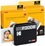 Kodak Mini 3 Retro Instant Photo Printer with Cartridge Bundle, Black