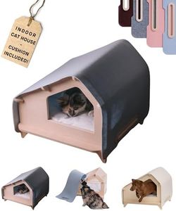 Rawry Luxe Cabin Premium Pet Bed for Cats & Small Dogs | Multiple Colors & Sizes | No Tools Needed | Durable Plywood Parts | Cushion Included | Stylish Indoor Pet House (Delicate Blue, XL)