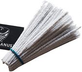 100 GERMANUS Pipe Cleaner Strips Pack of 100 White, Brand Quality, Chenille Wire Bending Plush for Handcrafting and Decorating for Children and Adults