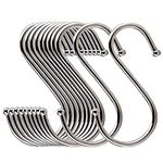 10PCS Stainless Steel S Hook - S Shaped Heavy Duty Hanging Sturdy Metal Hooks for Clothes & Towel - Hanging Hangers Hooks With Round Ball Ends for Home Kitchen, Workshop, Office, Bathroom and Bedroom