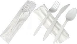 MT Products White Plastic Utensils 
