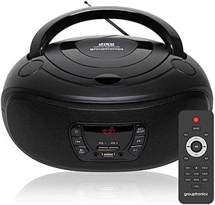 Grouptronics Small Portable CD Player For Home With Speakers – Boombox Mains Or Battery Powered, FM Radio, Supports MP3 Audio Books & Music, Compact & Easy To Use - With USB & AUX IN - GTCDR-501