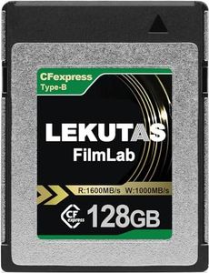 LEKUTAS 128GB CFexpress Type B Memory Card, R1600MB/s W1000MB/s CFX xqd Cards Type B for Cameras 8K RAW, Compatible with Nikon Z6/Z7/D6, Canon EOS-1DXMark III/EOS-R5, Panasonic S1/S1R, DJI Ronin 4D