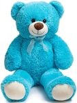 HollyHOME 90cm Giant Teddy Bear Cuddly Bear Lover's Gift Soft Plush Toy Stuffed Animals Doll Birthday Gift for Kids Lover Girls and Boys Baby, Blue