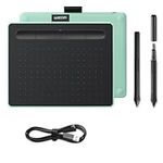 Wacom Intuos S Pistachio-green with Bluetooth – Drawing Tablet with Pen, Stylus Battery-free & Pressure-sensitive, Compatible with Windows & Mac, Perfect Tablet for Drawing, Graphics or Remote Working