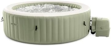 INTEX 28427EG PureSpa Bubble Massage Spa Set Outdoor Inflatable Portable Hot Tub, Includes Energy Efficient Spa Cover, Saltwater System Ready, 6 Person, 85in x 28in