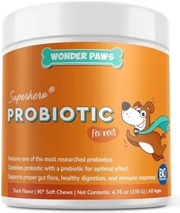 Wonder Paws Probiotics for Dogs – Daily Probiotic Supports Gut Health, Digestion, Gas, Bloating, Constipation, Stomach Relief & Immune Support - With Natural Probiotic & Prebiotic – 90 Probiotic Chews