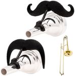 Brasstache 2.0 Combo Pack - [2-Pack] The Original Clip-on Mustache for Brass Instrument Mouthpieces, XL and Handlebar Combo Version (Trombone or Baritone Small Shank)