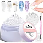 NAILGIL Solid Builder Gel For Nails, 3D Gel Nail Art Sculpture Non-Sticky Hand Clear Extension Gel Sock Off UV LED with 3D Silicone Mold Salon DIY at Home-15g/0.53oz