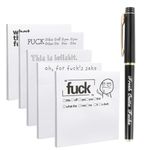 KIIDAS Funny Sticky Note Set - 5PCS What The Fuck Notepad & Pen, Snarky Novelty Post it Notes for Office, School, Funny Gifts for Adults & Colleagues