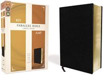 KJV, Amplified, Parallel Bible, Large Print, Bonded Leather, Black, Red Letter: Two Bible Versions Together for Study and Comparison