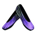 NuFoot Ballet Flats Women's Shoes, Best Foldable & Flexible Flats, Slipper Socks, Travel Slippers & Exercise Shoes, Dance Shoes, Yoga Socks, House Shoes, Indoor Slippers, Purple Aurora, Small