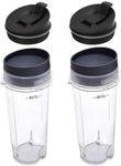 16 OZ Blender Cup Compatible with Nutri Ninja Blender,Replacement Single Serve Blender Cup Set Parts for BL660 BL663 BL770 BL740 BL780 BL810 BL771