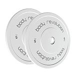 BODY REVOLUTION Olympic Weight Plates for 2" Barbells - Solid Colour Rubber Bumper Plates, Home Gym Equipment for Strength Training Workouts